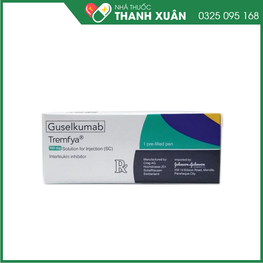 Dung dịch tiêm Tremfya 100mg/ml trị vảy nến thể mảng, viêm khớp vảy nến